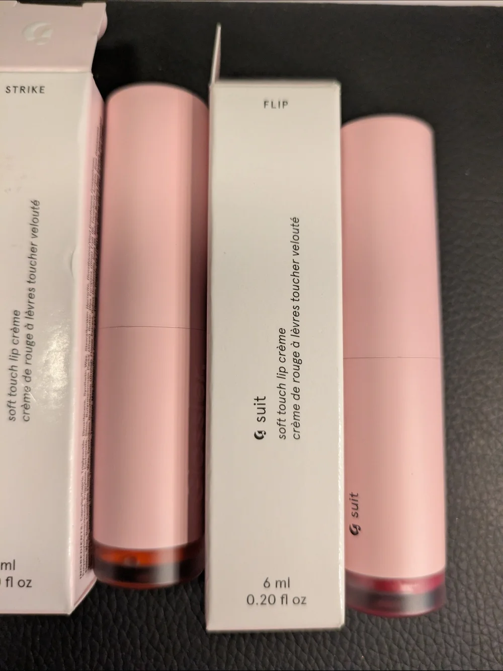 Glossier Suit Soft-Touch Lip Crème (6 ml) — Strike / Flip Pink Shades